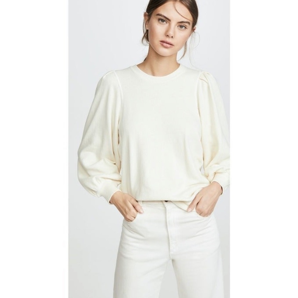 THE GREAT. Puff sleeve sweater